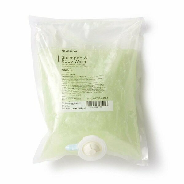 Mckesson Shampoo and Body Wash Dispenser Refill Bag 1000 mL, Cucumber Melon, 10PK 53-27906-1000